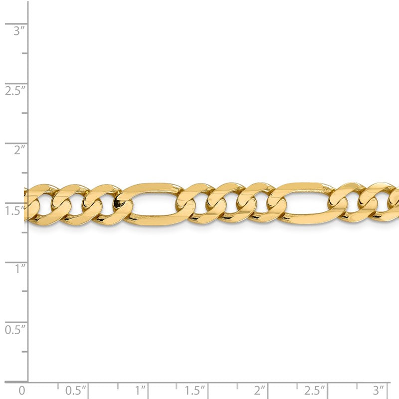 14K 22 inch 8.75mm Concave Open Figaro with Lobster Clasp Chain LFG220