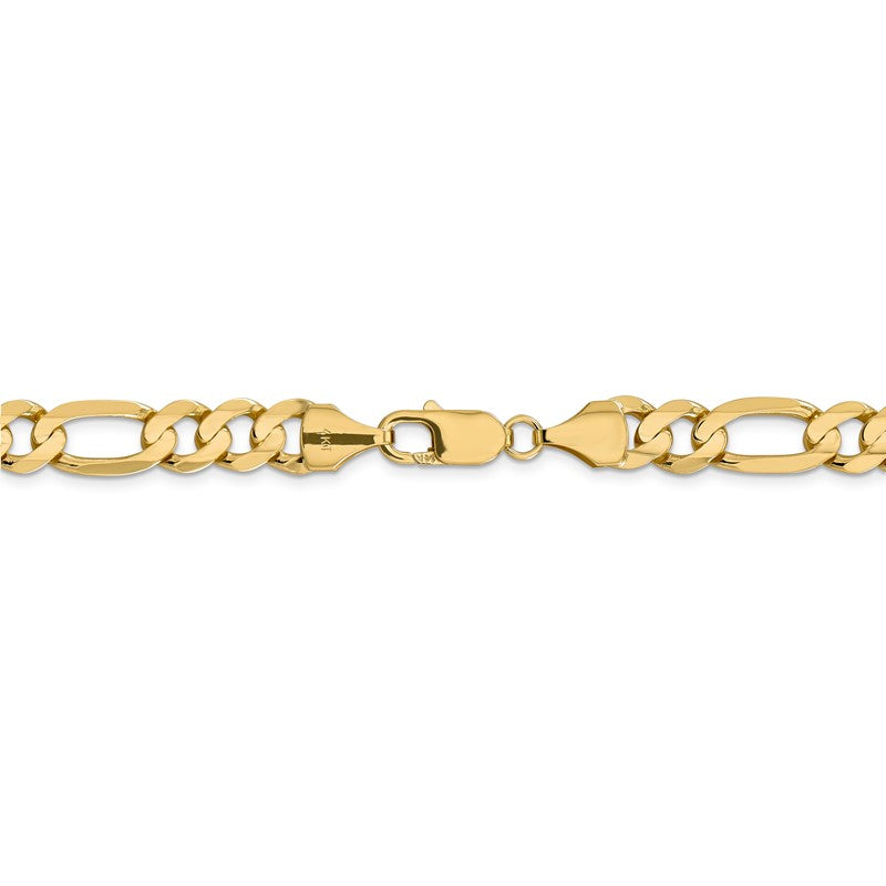14K 22 inch 8.75mm Concave Open Figaro with Lobster Clasp Chain LFG220
