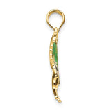 14K Green Enameled Butterly Pendant K4231