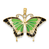 14K Green Enameled Butterly Pendant K4231
