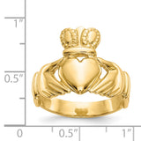 14k Mens Polished Claddagh Ring D3113
