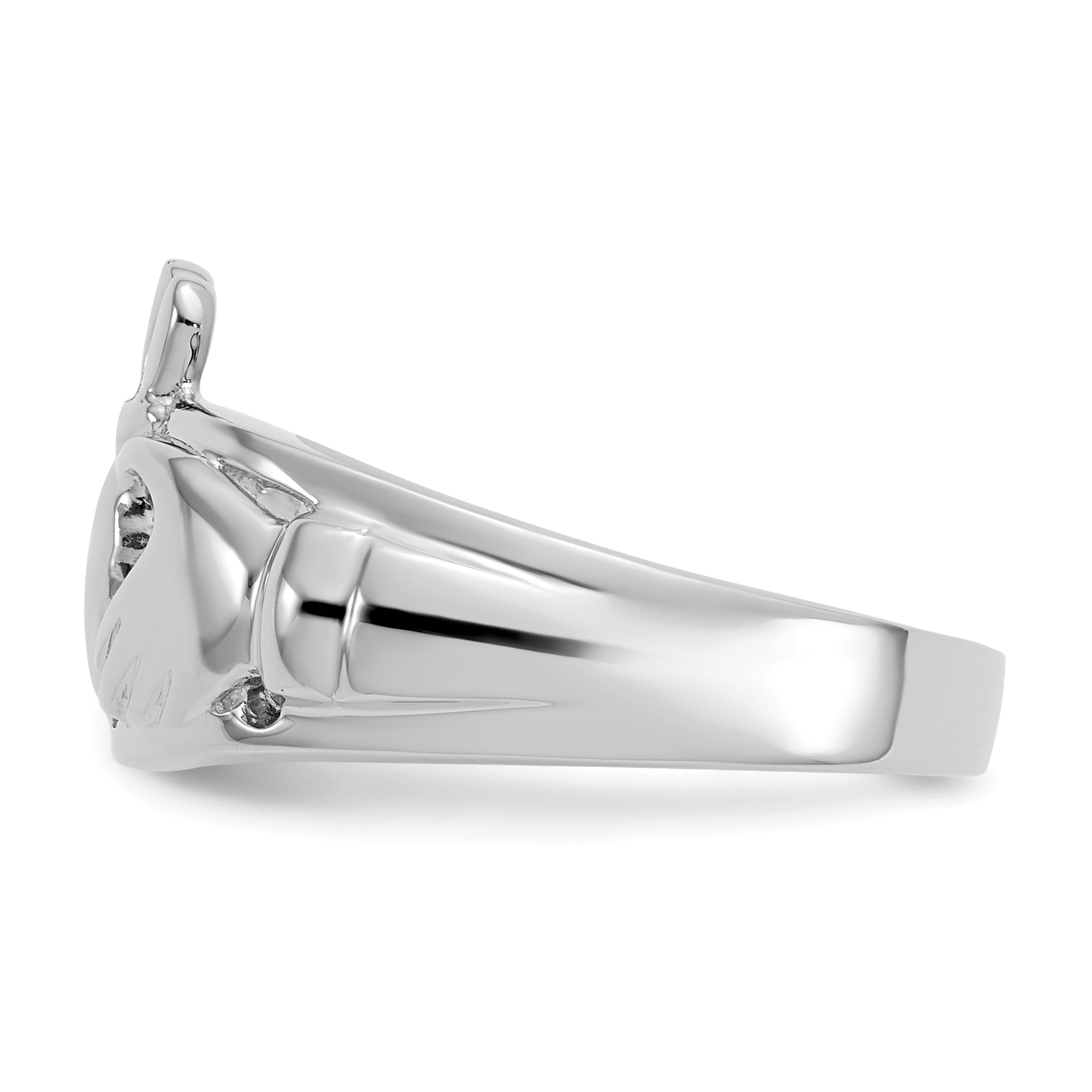 14k White Gold Ladies Claddagh Ring D1856
