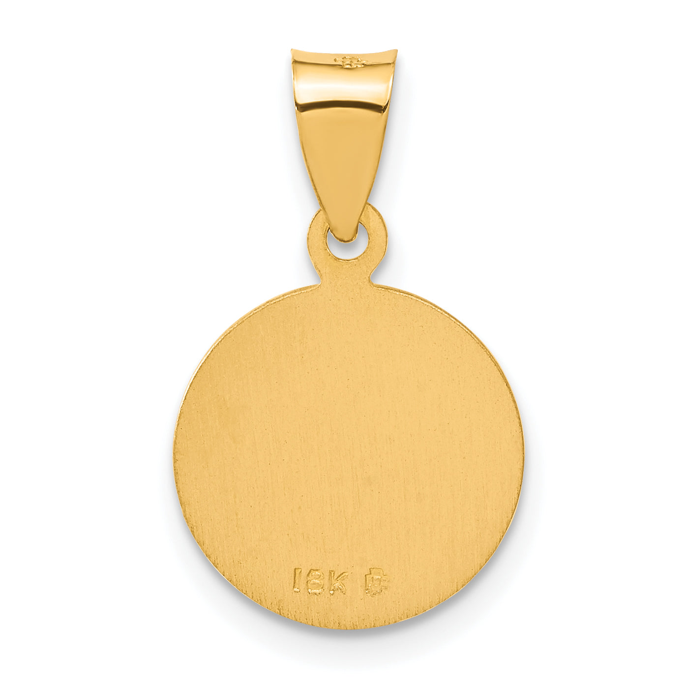 18k Polished and Satin Saint Christopher Medal Round Pendant 18XR13