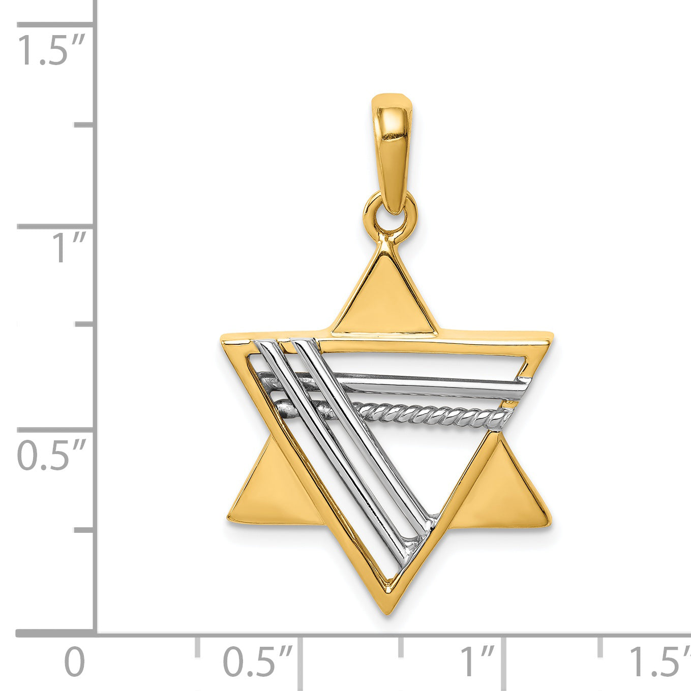 14k Two-tone Star of David Pendant K1286