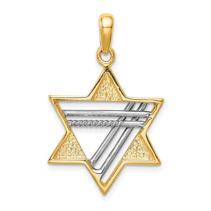 14k Two-tone Star of David Pendant K1286