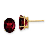 14k 9x7mm Oval Garnet Post Earrings XE89GA