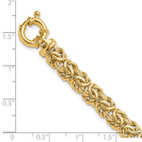14k Fancy Graduated 7-12mm Flat Byzantine 17.5 inch Necklace SF2733