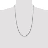 14K White Gold 26 inch 4mm Diamond-cut Rope with Lobster Clasp Chain 030W