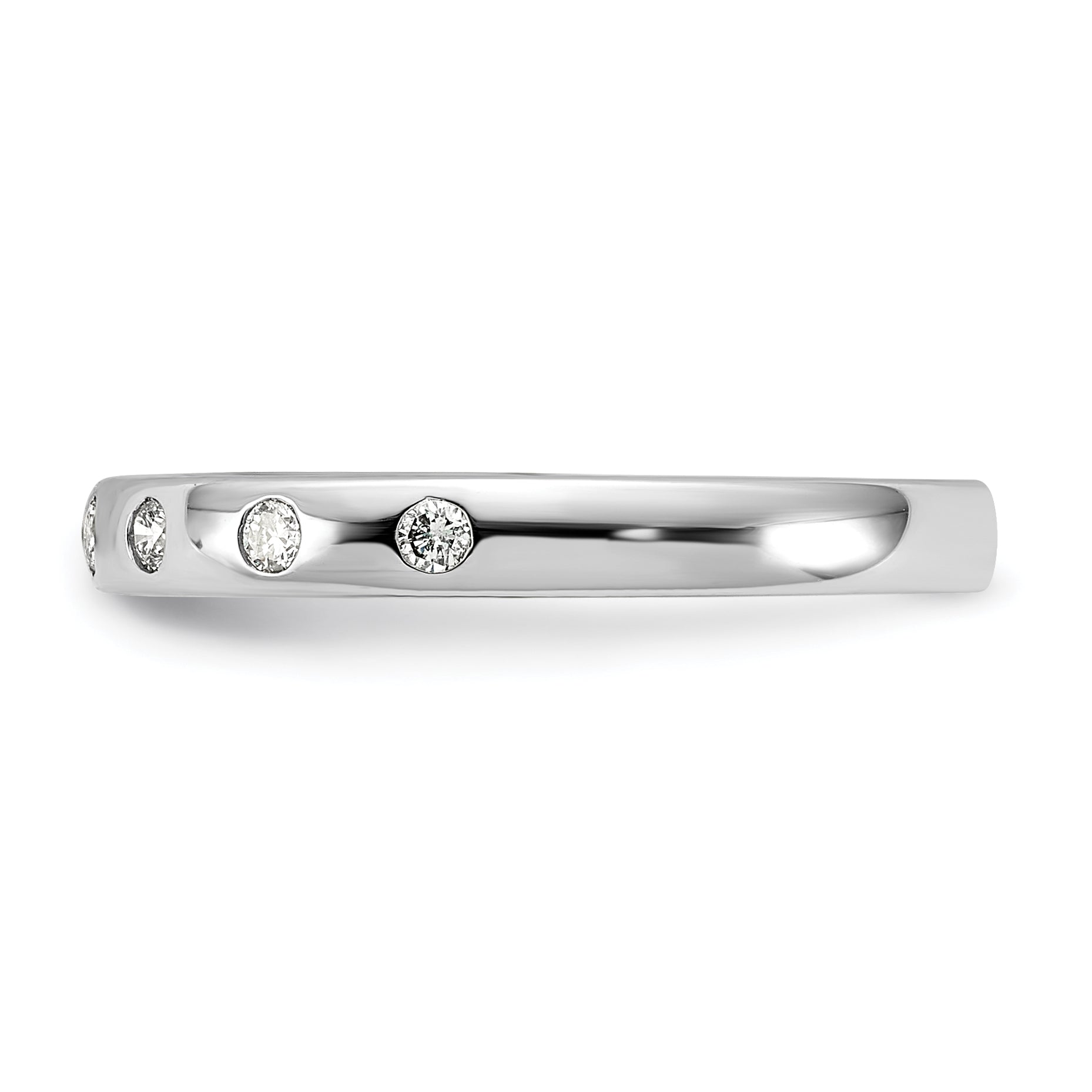 14k White Gold 2mm 7-stone 1/6 carat Diamond Band RM4335