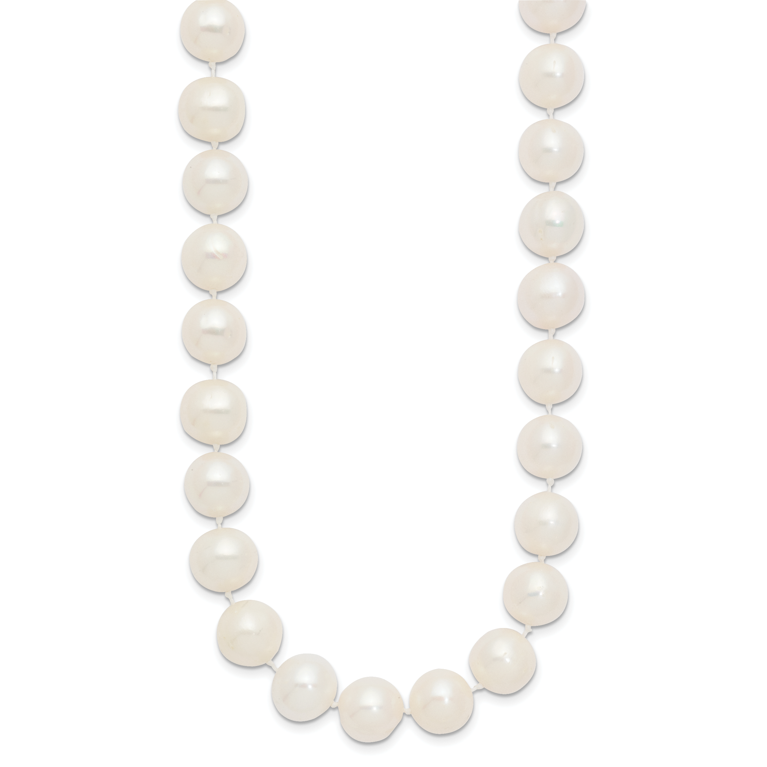 14k 10-11mm White Near-Round Freshwater Cultured Pearl 16 inch Necklace WPN100