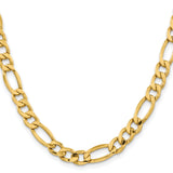 14K 26 inch 8.5mm Semi-Solid Figaro with Lobster Clasp Chain BC190