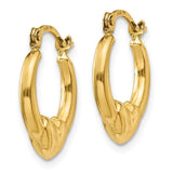14K Hollow Heart Hoop Earrings TL734