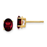 14k 7x5mm Oval Garnet Post Earrings XE87GA