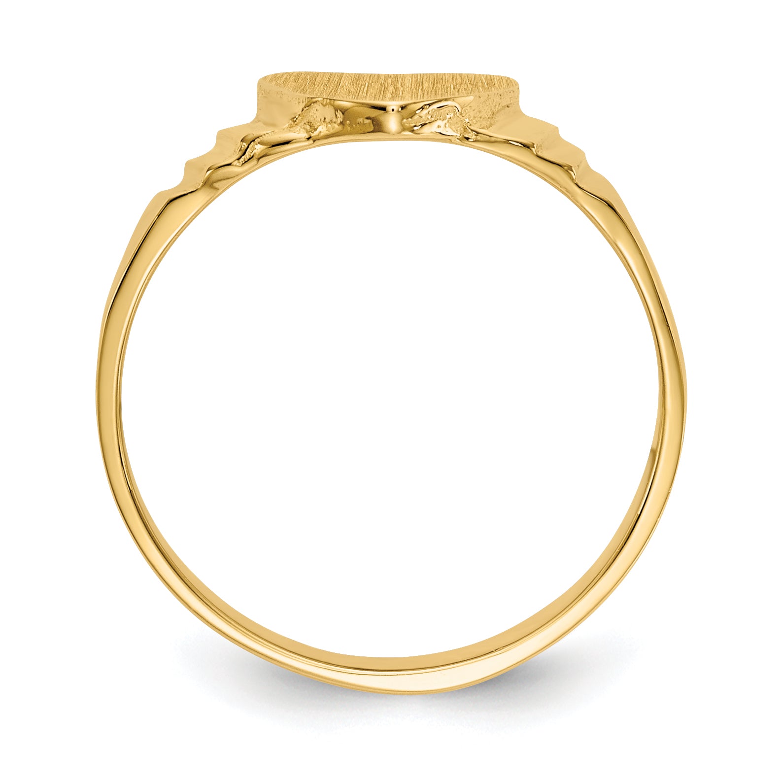 14K Satin Children's Heart Signet Ring R518