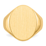 14k 16.0x20.5mm Oval Closed Back Mens Signet Ring RS109