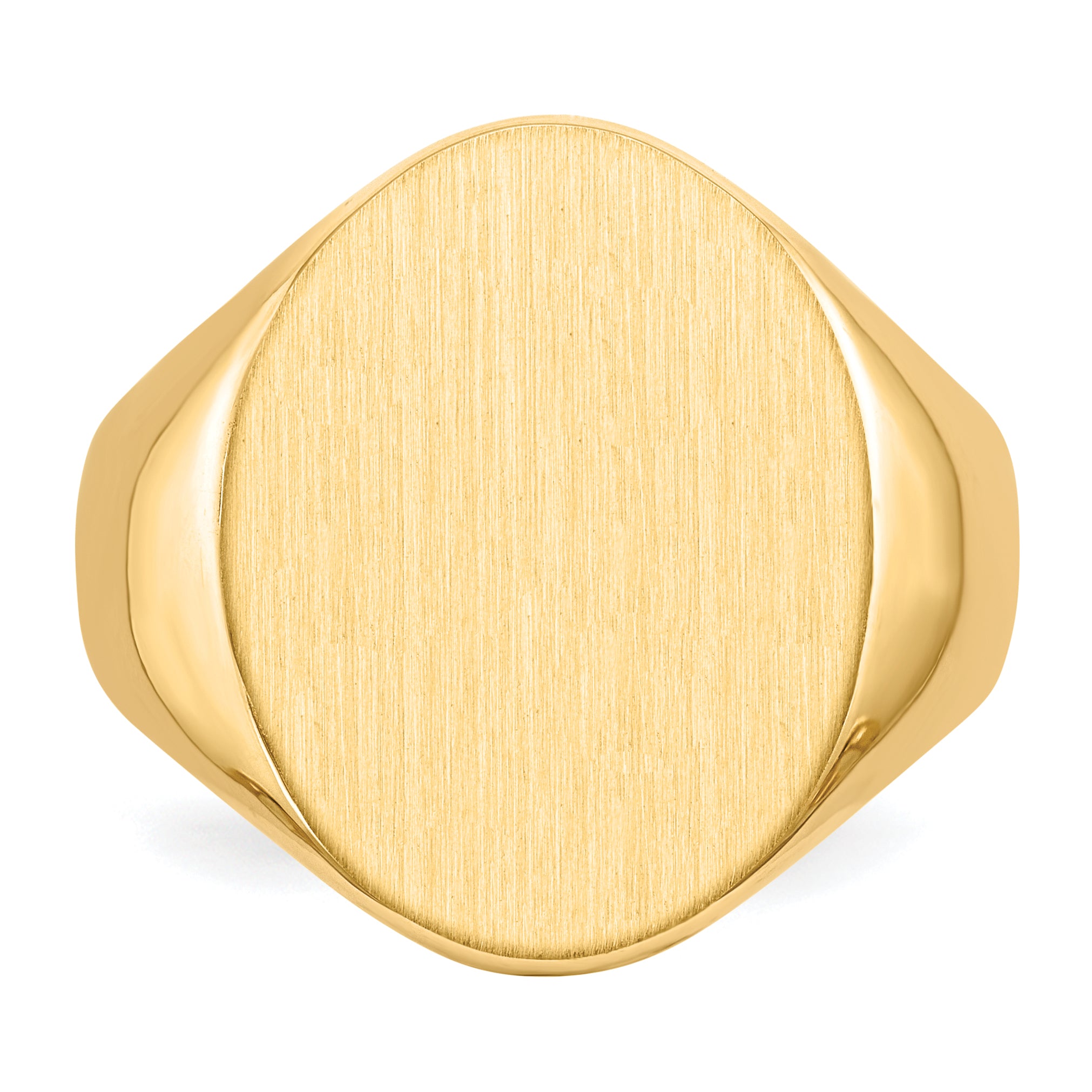 14k 16.0x20.5mm Oval Closed Back Mens Signet Ring RS109