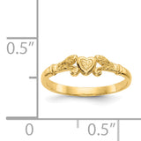 14k Textured Mini Heart Size 1 Baby / Childs Ring K3844
