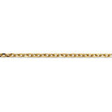 14K 26 inch 3mm Diamond-cut Round Open Link Cable with Lobster Clasp Chain PEN206