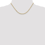 14K 26 inch 3mm Diamond-cut Round Open Link Cable with Lobster Clasp Chain PEN206