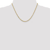 14K 26 inch 3mm Diamond-cut Round Open Link Cable with Lobster Clasp Chain PEN206