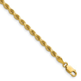 14K 26 inch 3.25mm Diamond-cut Rope with Lobster Clasp Chain 024L