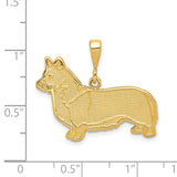14k Textured Welsh Corgi Dog Pendant K3356