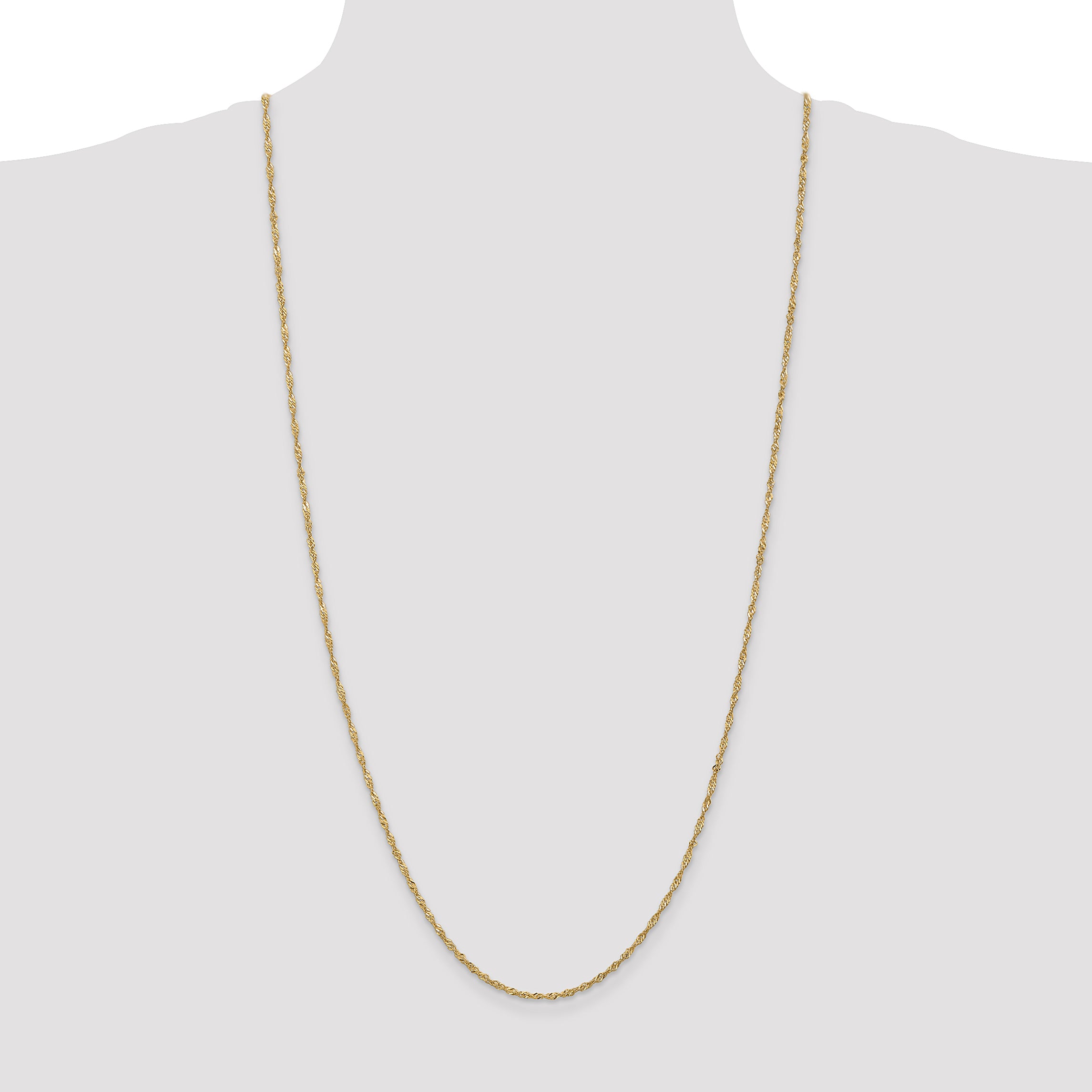 14K 10 inch 1.70mm Singapore with Lobster Clasp Anklet PEN10