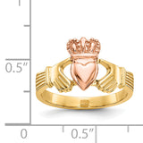 14k Two-tone Polished Claddagh Ring D100