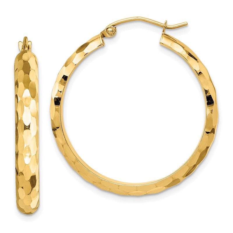 14k Diamond-cut Hoop Earrings TF1578