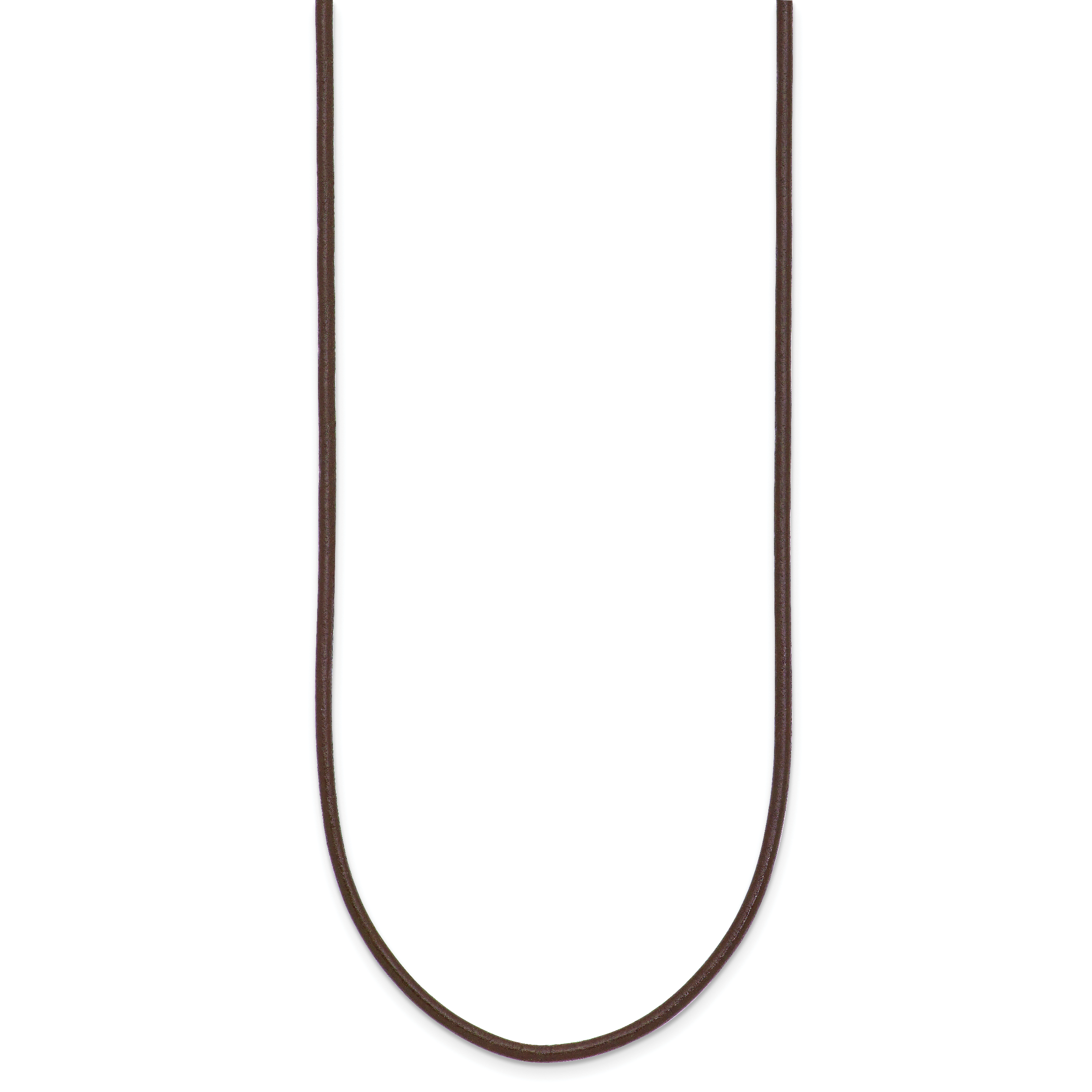 14k Yellow Clasp 2mm 16 inch Brown Leather Cord Necklace XG262
