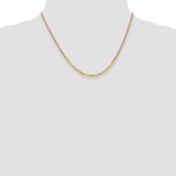 14K 10 inch 2.2mm Flat Beveled Curb with Lobster Clasp Anket FBU060