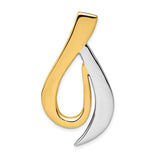 14k Two-tone Polished Slide Fits up to 6mm Regular/8mm Fancy or Reversible Omega SL245