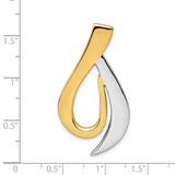 14k Two-tone Polished Slide Fits up to 6mm Regular/8mm Fancy or Reversible Omega SL245