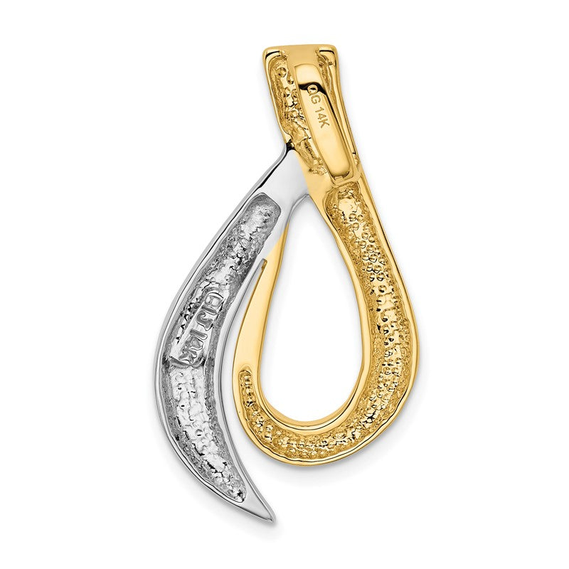 14k Two-tone Polished Slide Fits up to 6mm Regular/8mm Fancy or Reversible Omega SL245