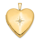 14K Diamond Star 20mm Heart Locket XL590