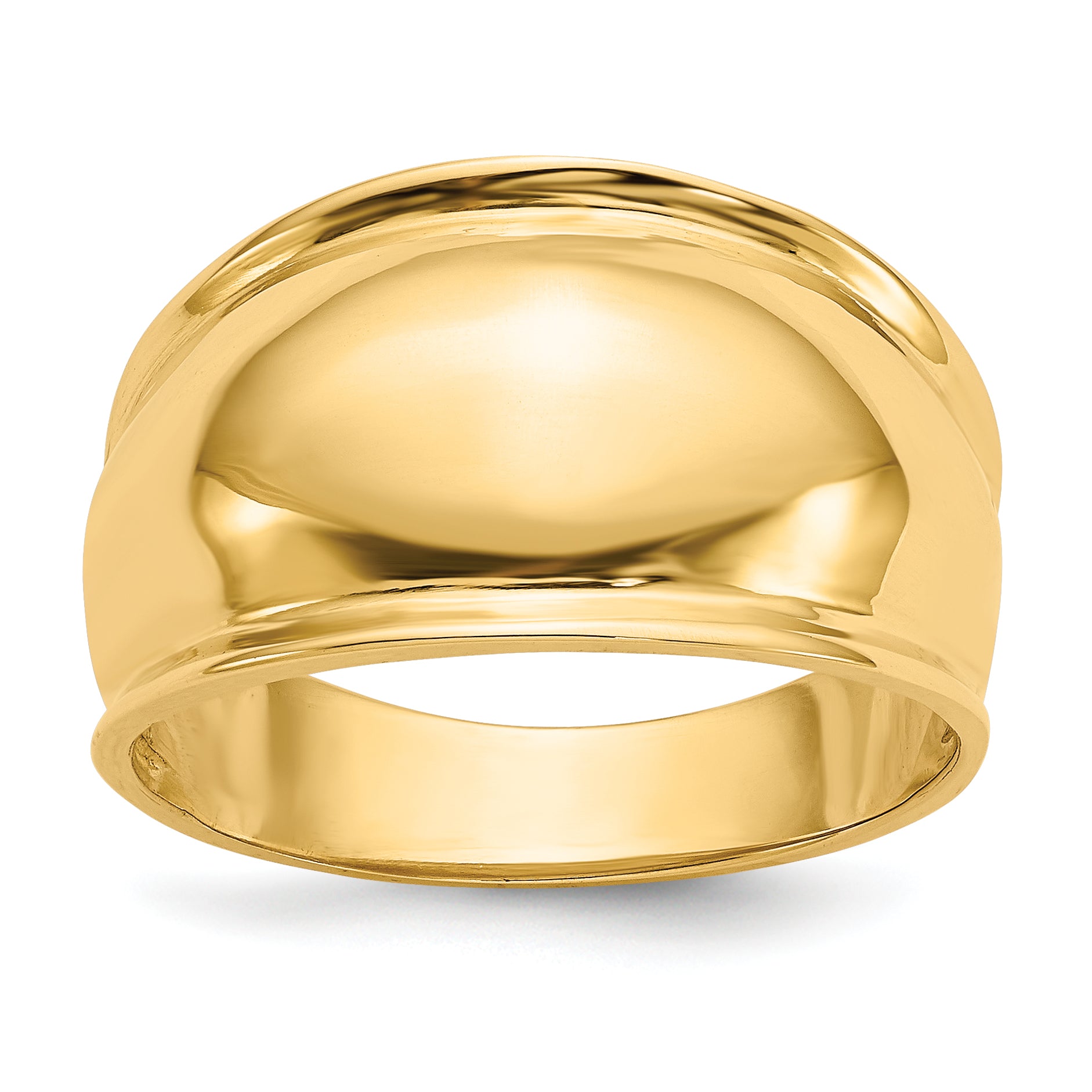 14K Ridge-edged Dome Ring K4631