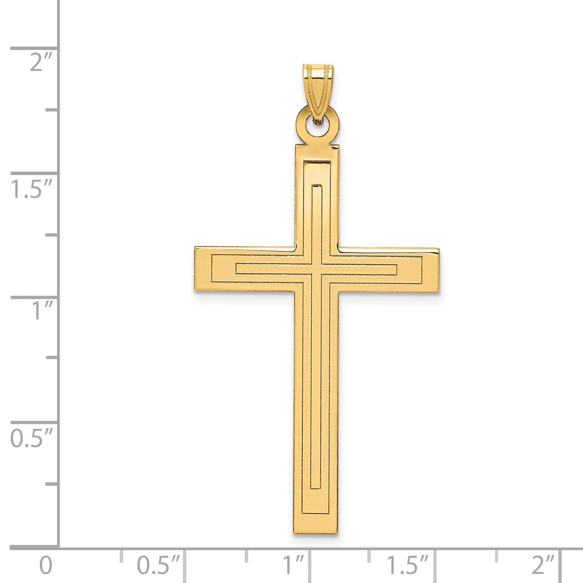 14k Solid Laser Etched Cross Pendant XR117