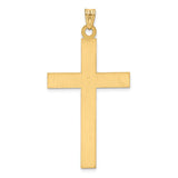 14k Solid Laser Etched Cross Pendant XR117