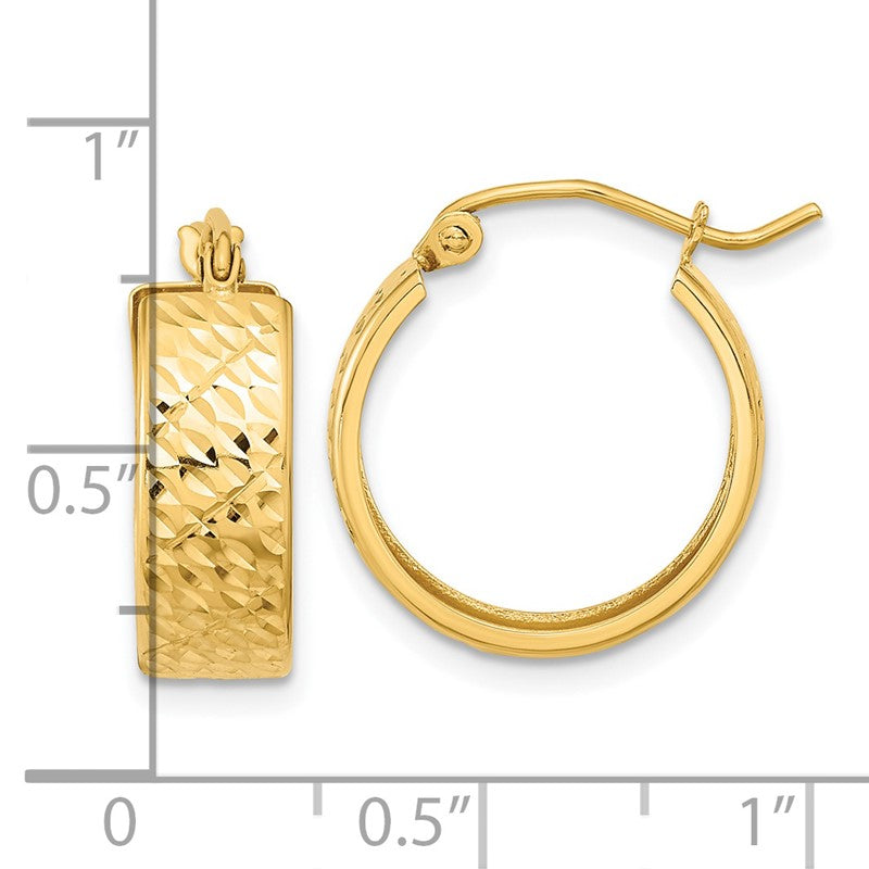 14k Diamond-cut Hoop Earrings TF1072