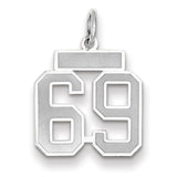 14kw Small Satin Number 69 Charm WSS69