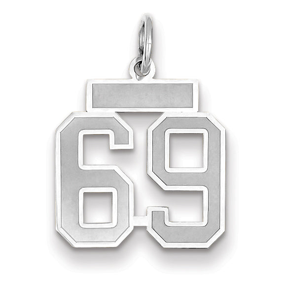 14kw Small Satin Number 69 Charm WSS69