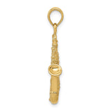 14K Solid Polished 3-D Saxophone Charm C2276