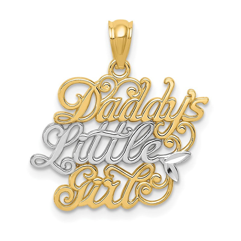 14k and White Rhodium DADDYS LITTLE GIRL Pendant K2703