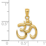 14k Gold Polished Om Symbol Pendant K5437