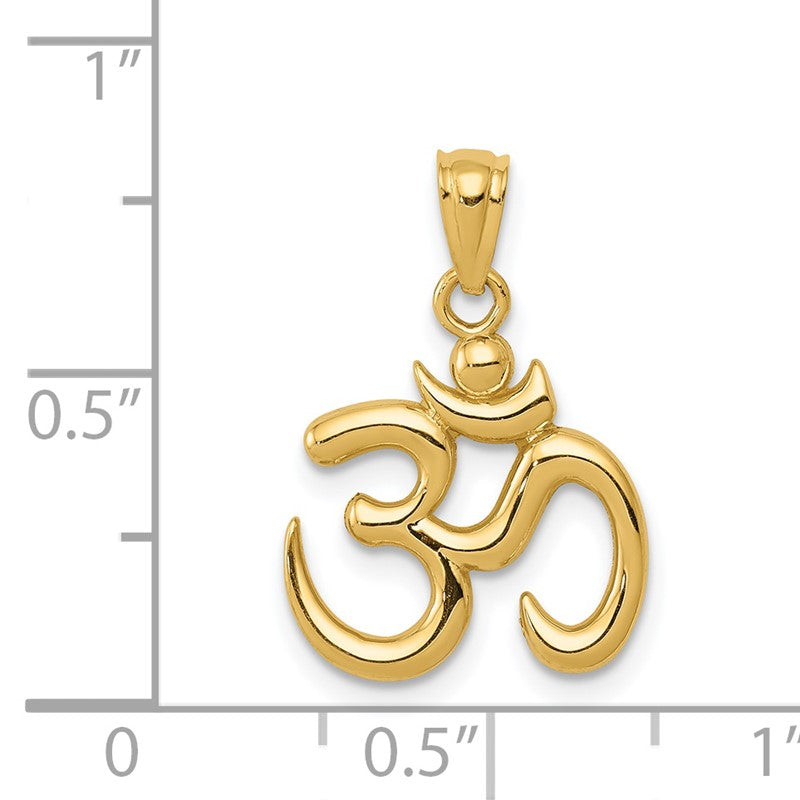 14k Gold Polished Om Symbol Pendant K5437