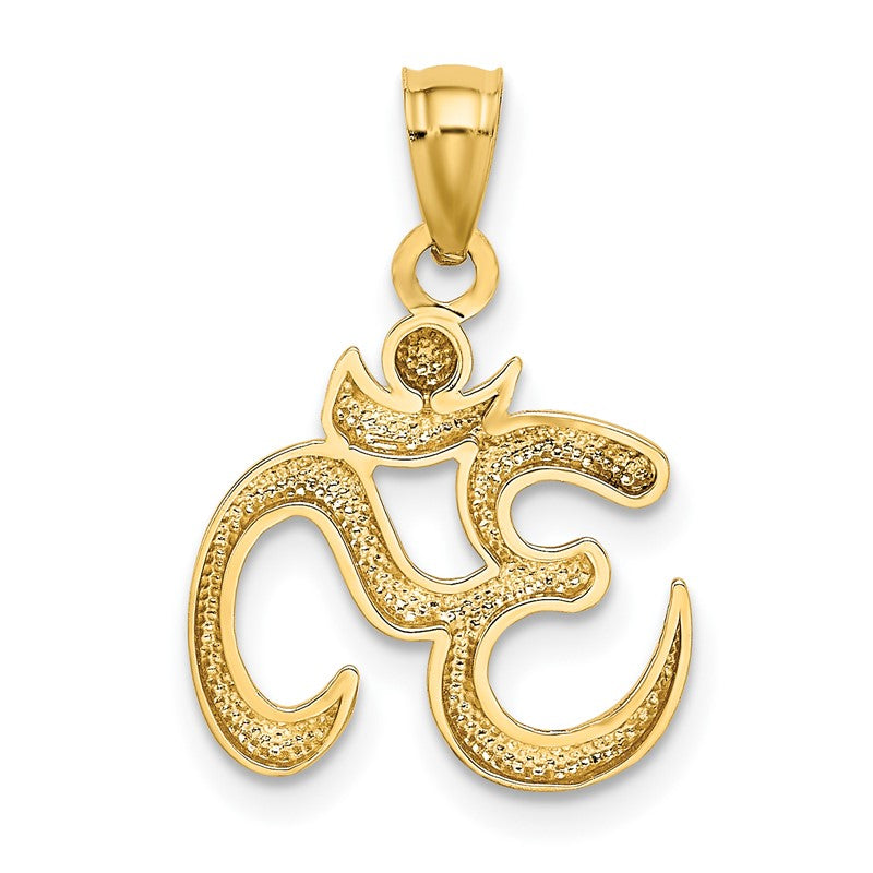 14k Gold Polished Om Symbol Pendant K5437