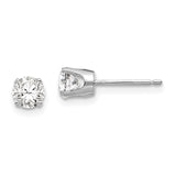 14k White Gold 4.5mm Round CZ Stud Earrings XD9WCZ