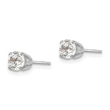 14k White Gold 4.5mm Round CZ Stud Earrings XD9WCZ