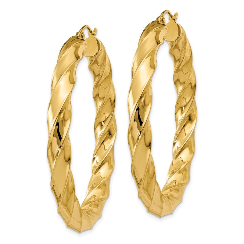14k Polished 5.0mm Twisted Hoop Earrings TC392