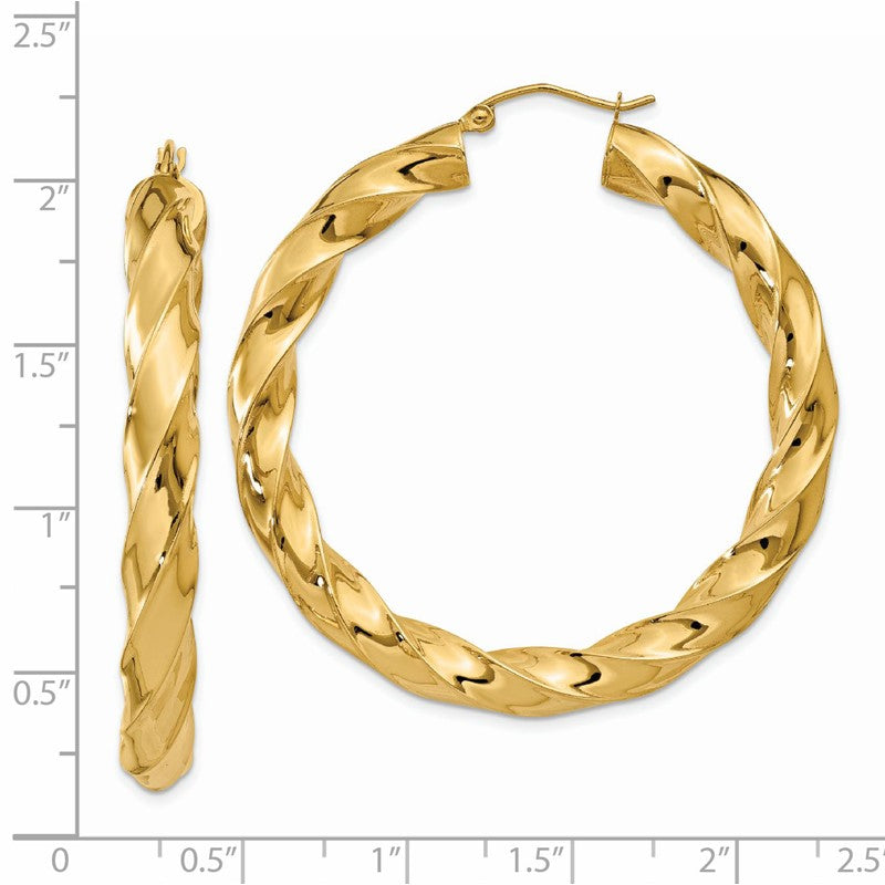14k Polished 5.0mm Twisted Hoop Earrings TC392